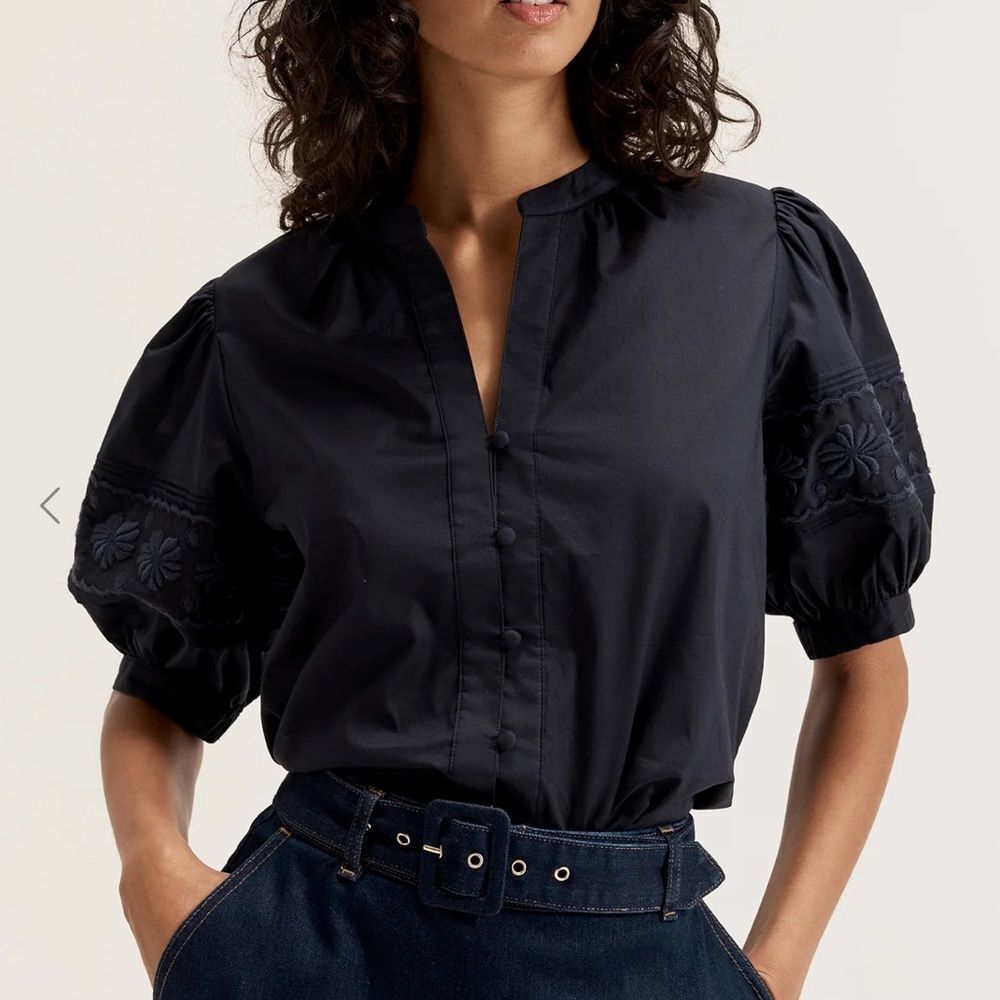 REVIEW Bowline Blouse Ink Size 10 Nwt